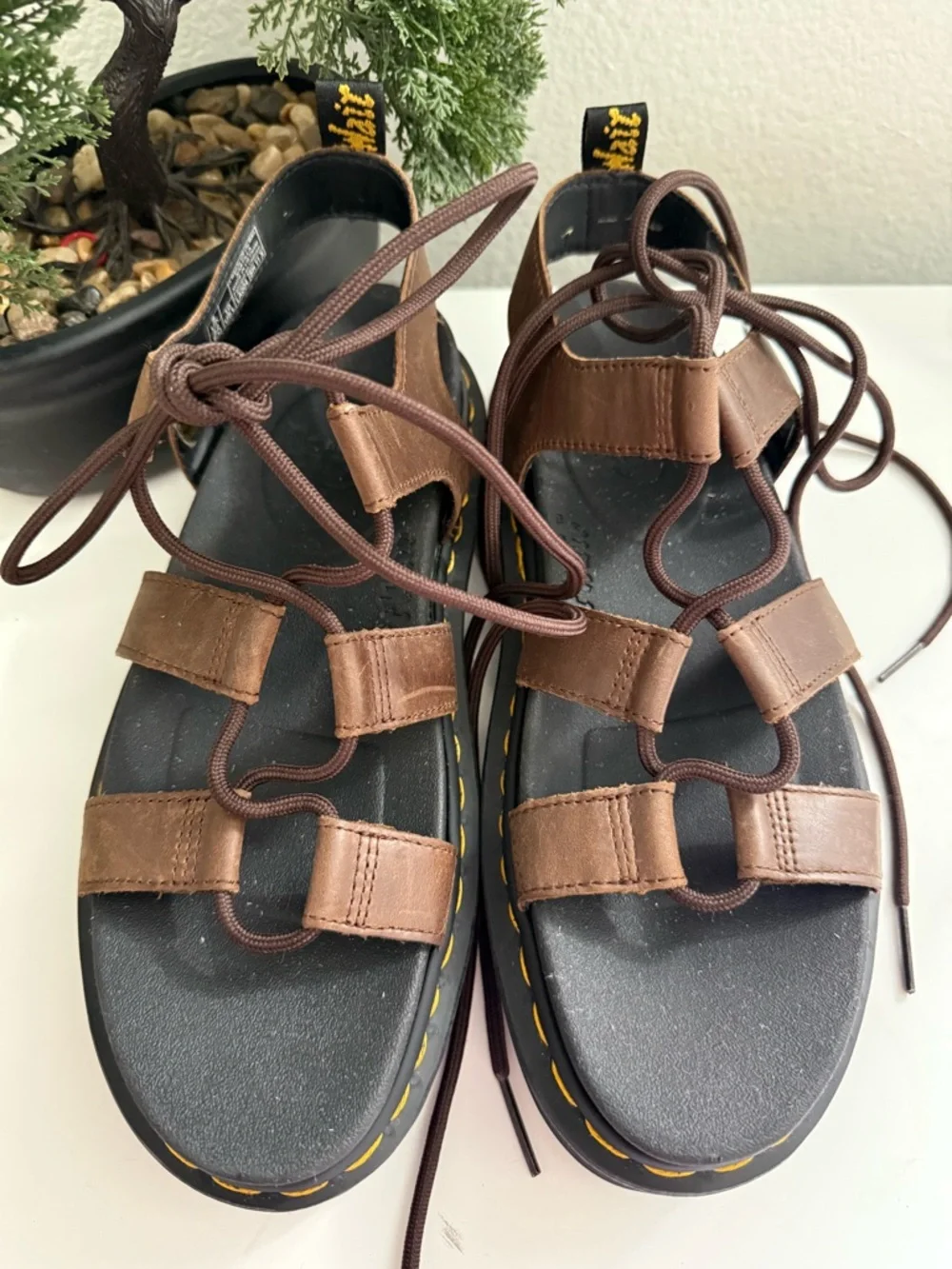 Dr. Martens women size 10 Brown Lace-Up Platform Gladiator Sandals nartilla